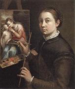 Sofonisba Anguissola self portrait at the easel Spain oil painting artist